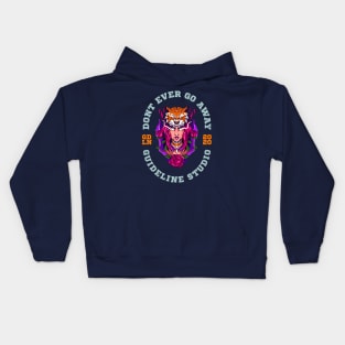 Geisha with hat tiger woman face Kids Hoodie